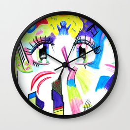 Compoze the Eyez Wall Clock | Abstract, Painting, Rainbows, Kandisky, Anime, Eyes, Popart, Other, Expressionism 
