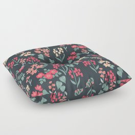 Field of Flowers Raspberry and Ink Floor Pillow