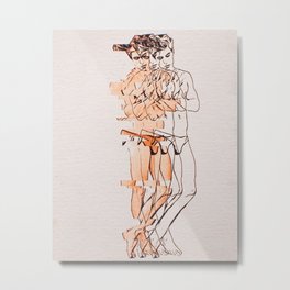 Split Metal Print | Male Beauty, Digital, Sketch, Contemporary Art, Pastel, Illustration, Boys, Drawing, Men, Gay 