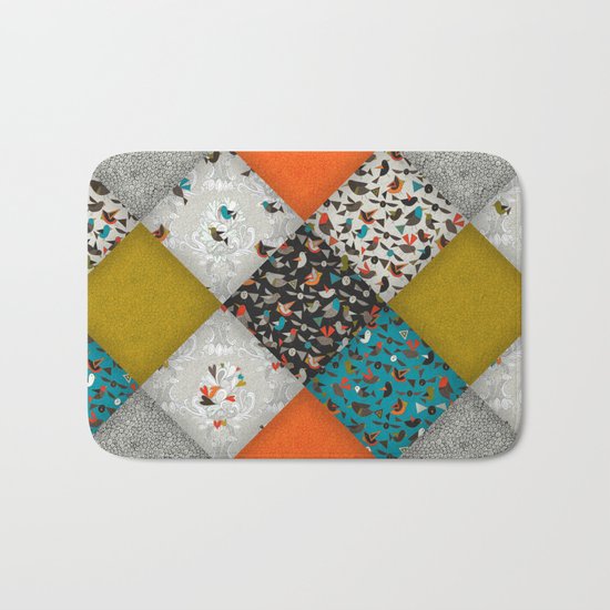 bird love diamonds Bath Mat