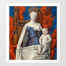 Virgin Mary Surrounded by Seraphim and Cherubim, 1450 by Jean Fouquet Art Print