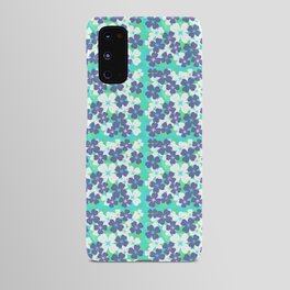 Retro Desert Flowers Periwinkle on Turquoise Android Case