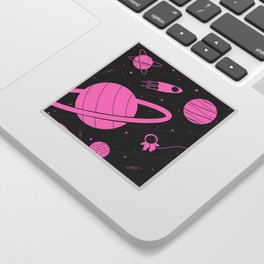 pinky planet(black) Sticker