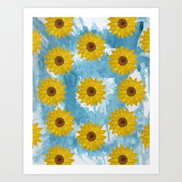 Tie-Dye Sunflower Art Print