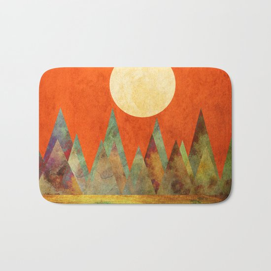 Many Moons Ago, Abstract Landscape Art Bath Mat