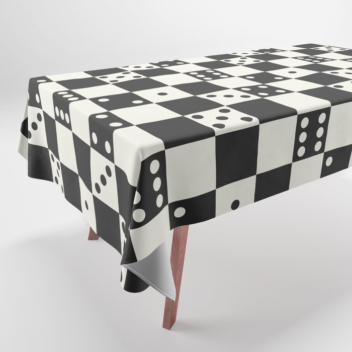 Checkered Dice Pattern (Creamy Milk & Dark Charcoal Color Palette