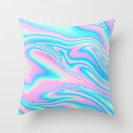 neon holographic Throw Pillow