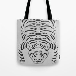 Gray and Black Tibetan Tiger Design Tote Bag