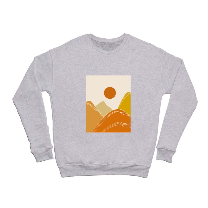 Mountain under the orange sun Crewneck Sweatshirt