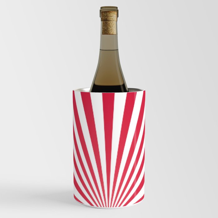 Red White and Pink Stripes Swirl Funnel Vintage Wine Chiller