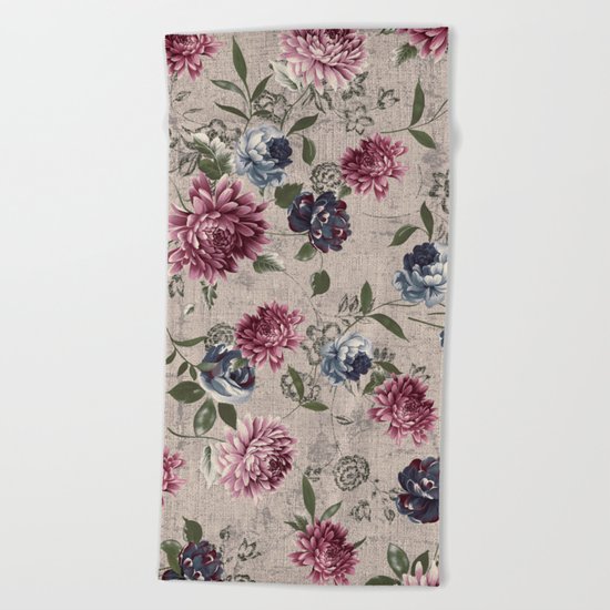 Floral Pattern Beach Towel