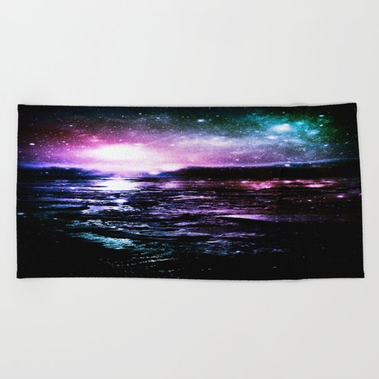 Mystic Waters Cool Tone Ombre Beach Towel