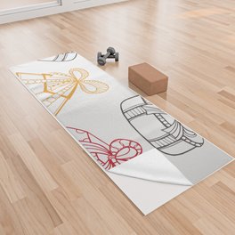 Christmas Pattern Drawing Colorful Gifts Bow Yoga Towel