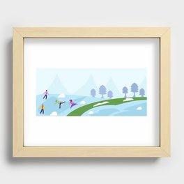 Winter vibes - Ice Skating Recessed Framed Print
