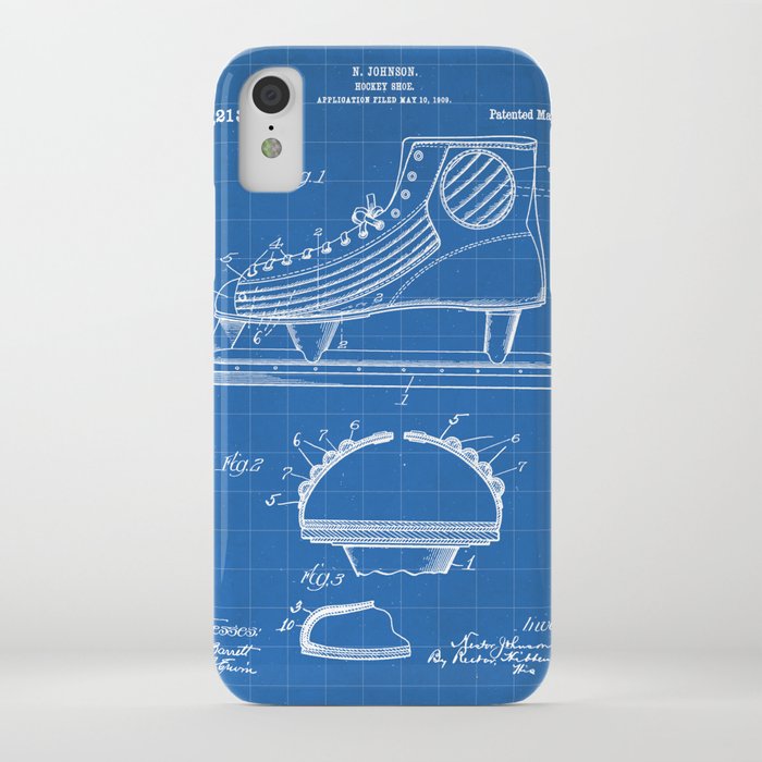 Ice Hockey Skates Patent Ice Skates Art Blueprint Iphone Case By Patentpress Society6