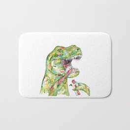 T-rex brushing teeth dinosaur painting watercolour Bath Mat | Teeth, Drawing, Pattern, Dinosaur, Drawn, Art, Hand, Watercolor, Shower, Background 
