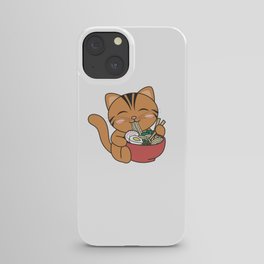 Ramen Cute Cat Eats Ramen Anime Cat iPhone Case