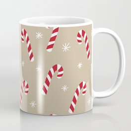 Candy Cane Pattern (tan, red, white) Coffee Mug