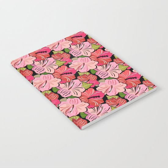 Pink Hibiscus Floral Pattern Notebook