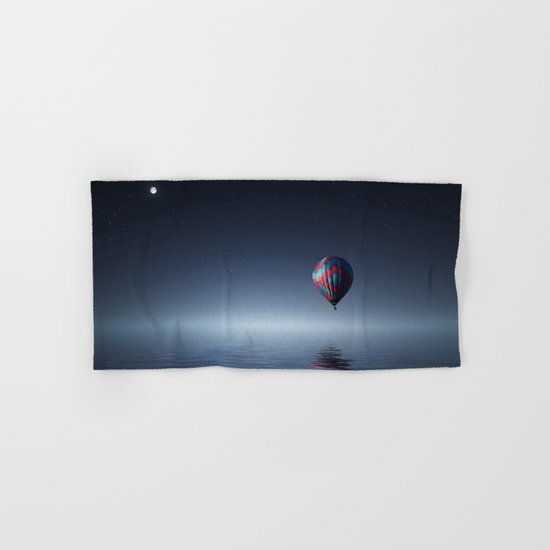 Hot Air Balloon Over Water Hand & Bath Towel