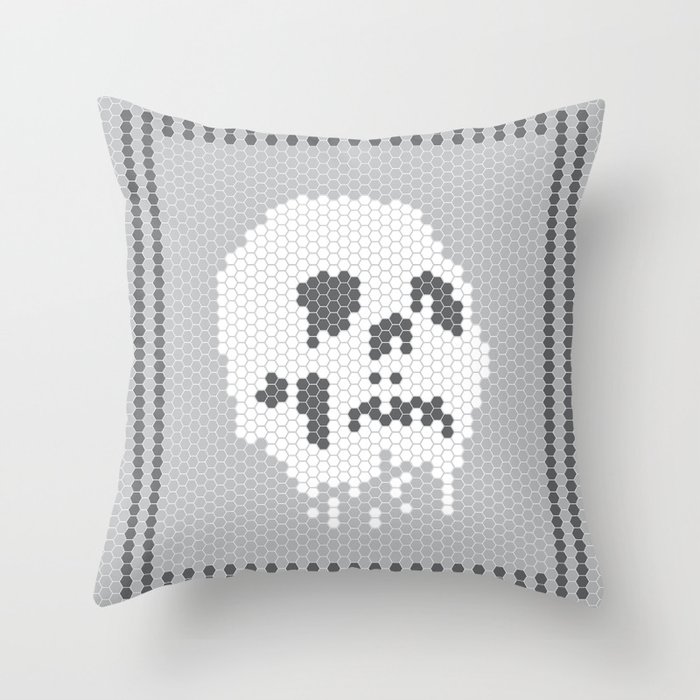 Skull Tile Throw Pillow