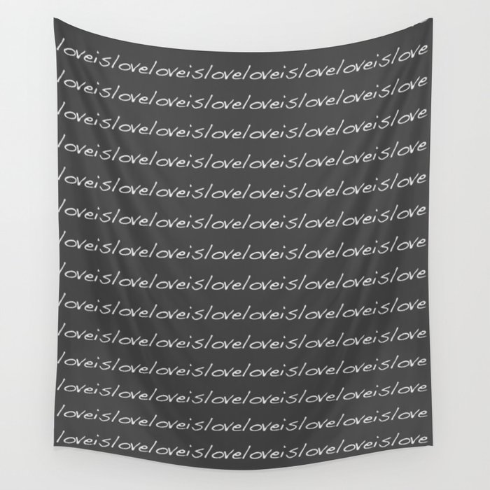 Love is Love & I Repeat - Black Wall Tapestry