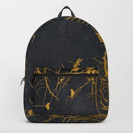 gold and black floral #goldblack #floral Backpack