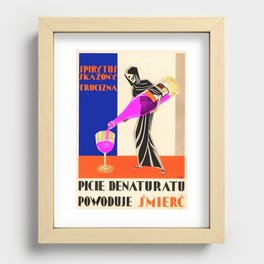 Vintage 1930 Drinking Absinthe Causes Death Alcoholic Beverage Advertising Poster /  Posters Recessed Framed Print