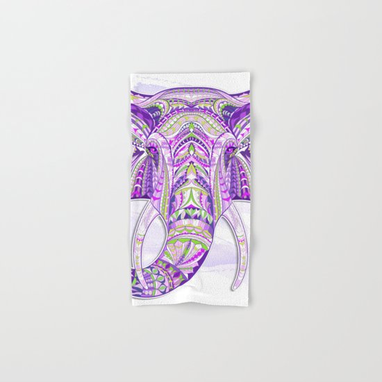 Purple Ethnic Elephant Hand & Bath Towel