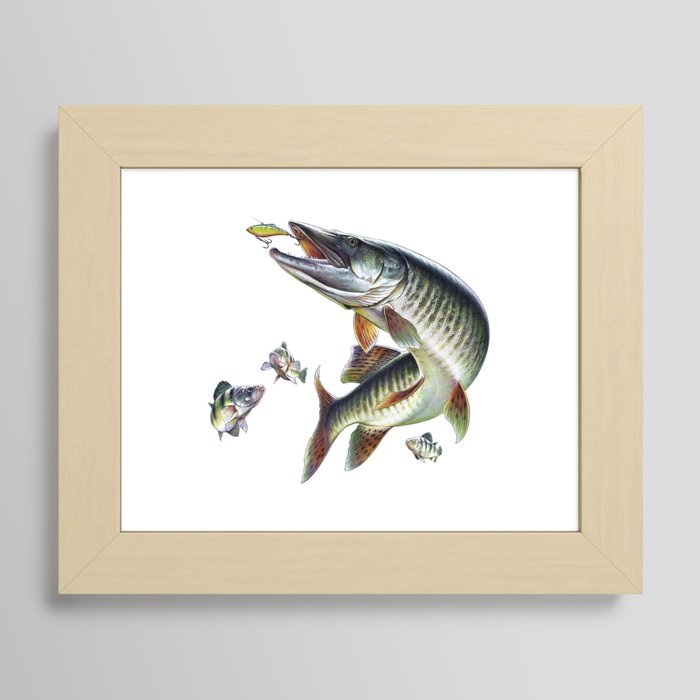 Musky Fishing Framed Art Print by Salmoneggs