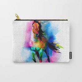 Paint blot geometric horse illustration Carry-All Pouch | Animal, Horse, Watercolor, Modern, Digital, Graphicdesign, Colorful, Paintblot 