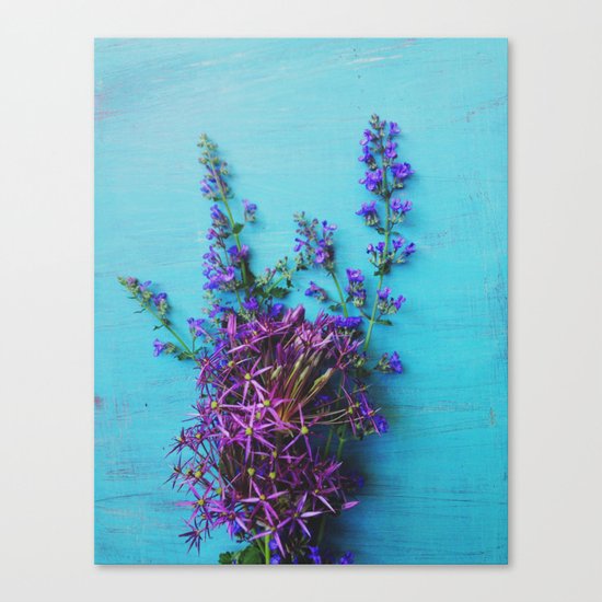 She Found Stray Flowers and Brought Them Home Canvas Print