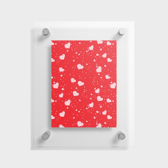 Valentine’s Hearts - Red Floating Acrylic Print
