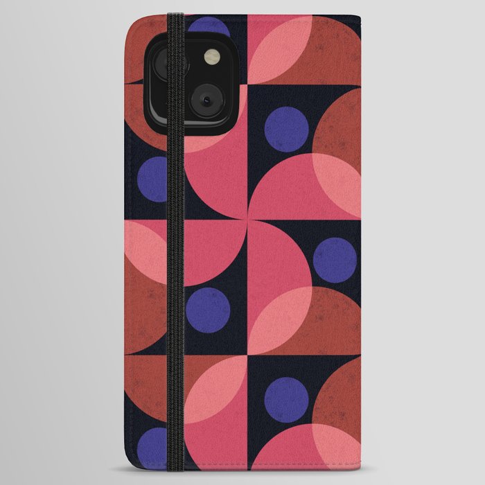 Abstraction_GEOMETRIC_SUN_MOON_CIRCLES_PATTERN_POP_ART_0327B iPhone Wallet Case