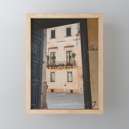 Walking the streets of Italy | Travel Photography | Street Fine Art Photography | Lemon & Peach Framed Mini Art Print