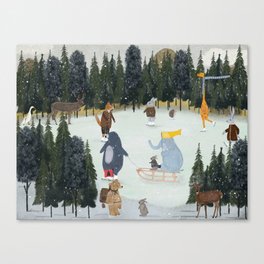 little nature on ice Canvas Print