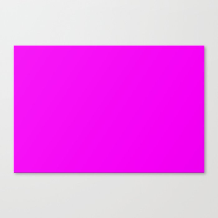 Magenta Solid Color Popular Hues Patternless Shades of Magenta Collection Hex #f500f5 Canvas Print