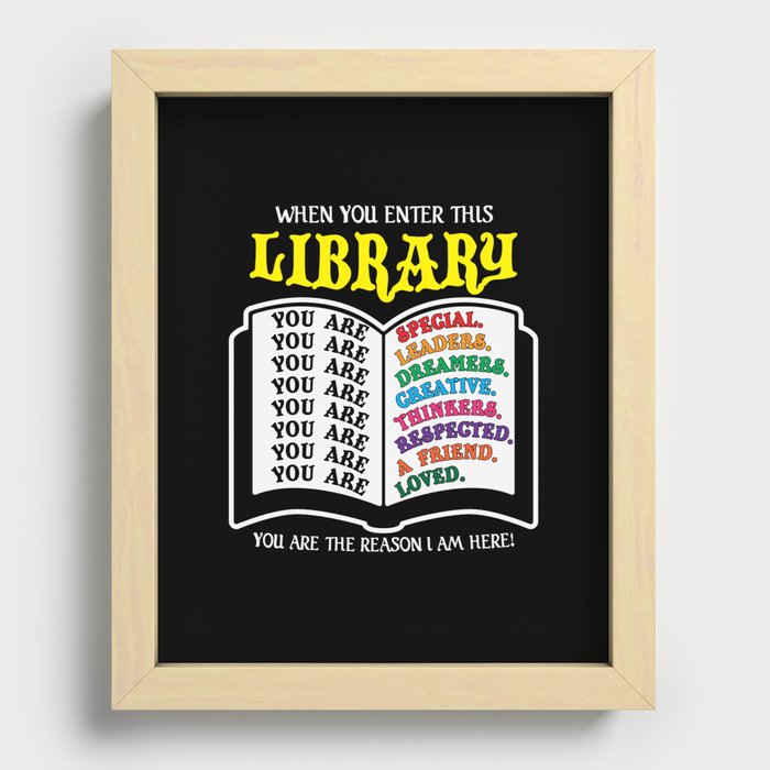 Cool Librarian Saying Recessed Framed Print
