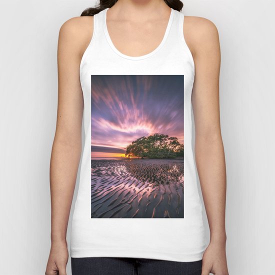 Landscape reflection 2 waves sky Unisex Tank Top