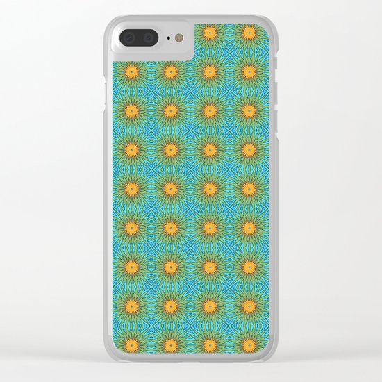 Yellow Salsify Flower Pattern Clear iPhone Case