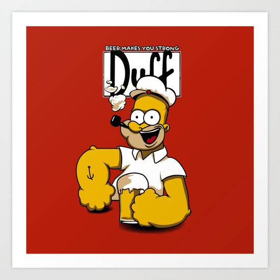 Homer-Popeye Art Print