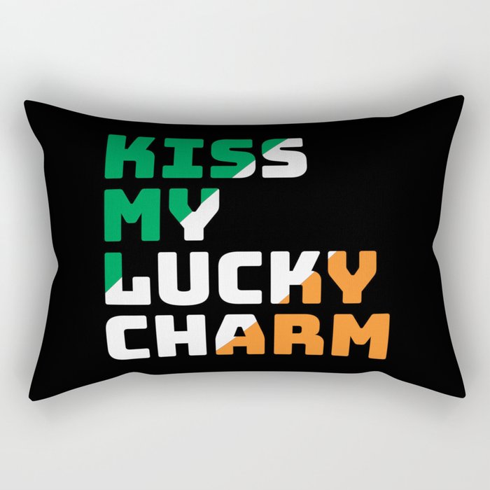 Kiss My Lucky Charm St Patrick's Day Rectangular Pillow