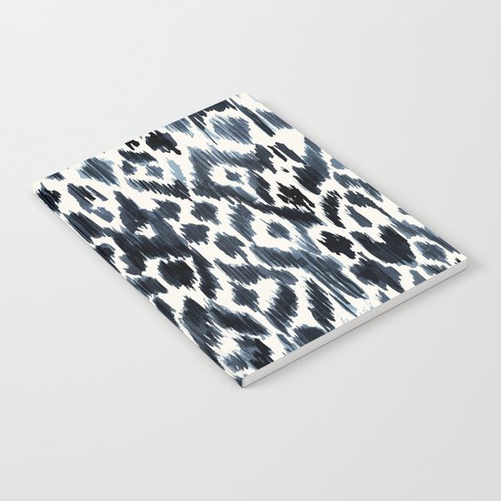 Indigo Ikat Leopard Notebook