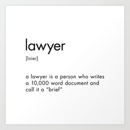 Lawyer Definition Art Print