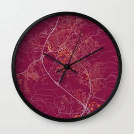 BLACKSBURG VIRGINIA COLLEGIATE MAP HANDRAWN Wall Clock