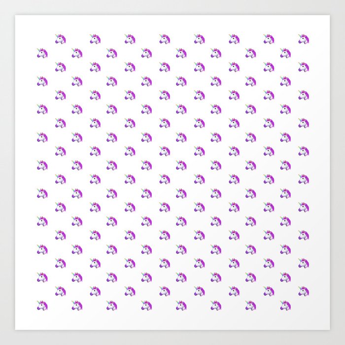 Unicorn Emoji Pattern Art Print By Idandavid Society6