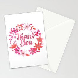 Thank You Note - Cute Floral  Stationery Card