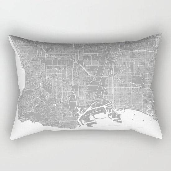 Los Angeles map grey Rectangular Pillow