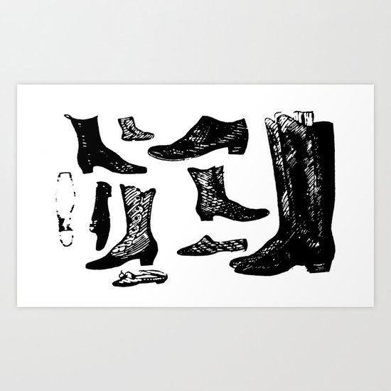 Vintage Shoes Art Print