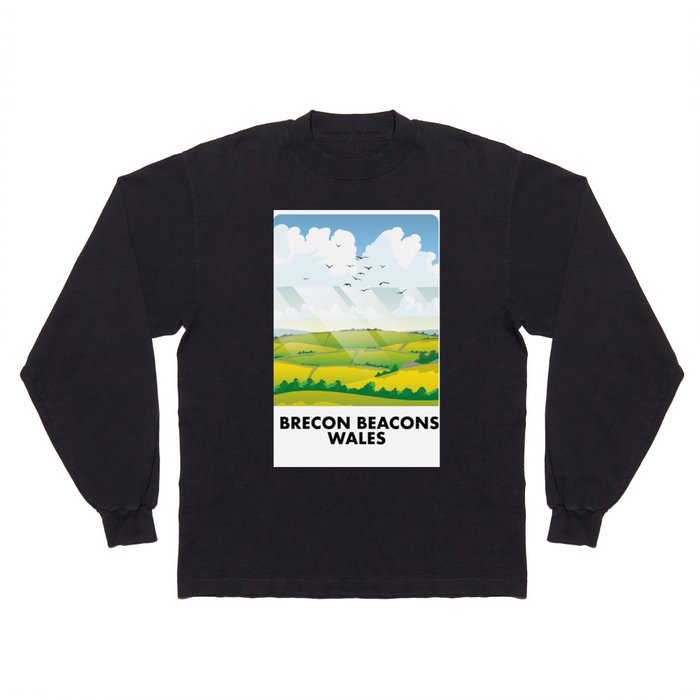 Brecon beacons wales travel poster Long Sleeve T Shirt